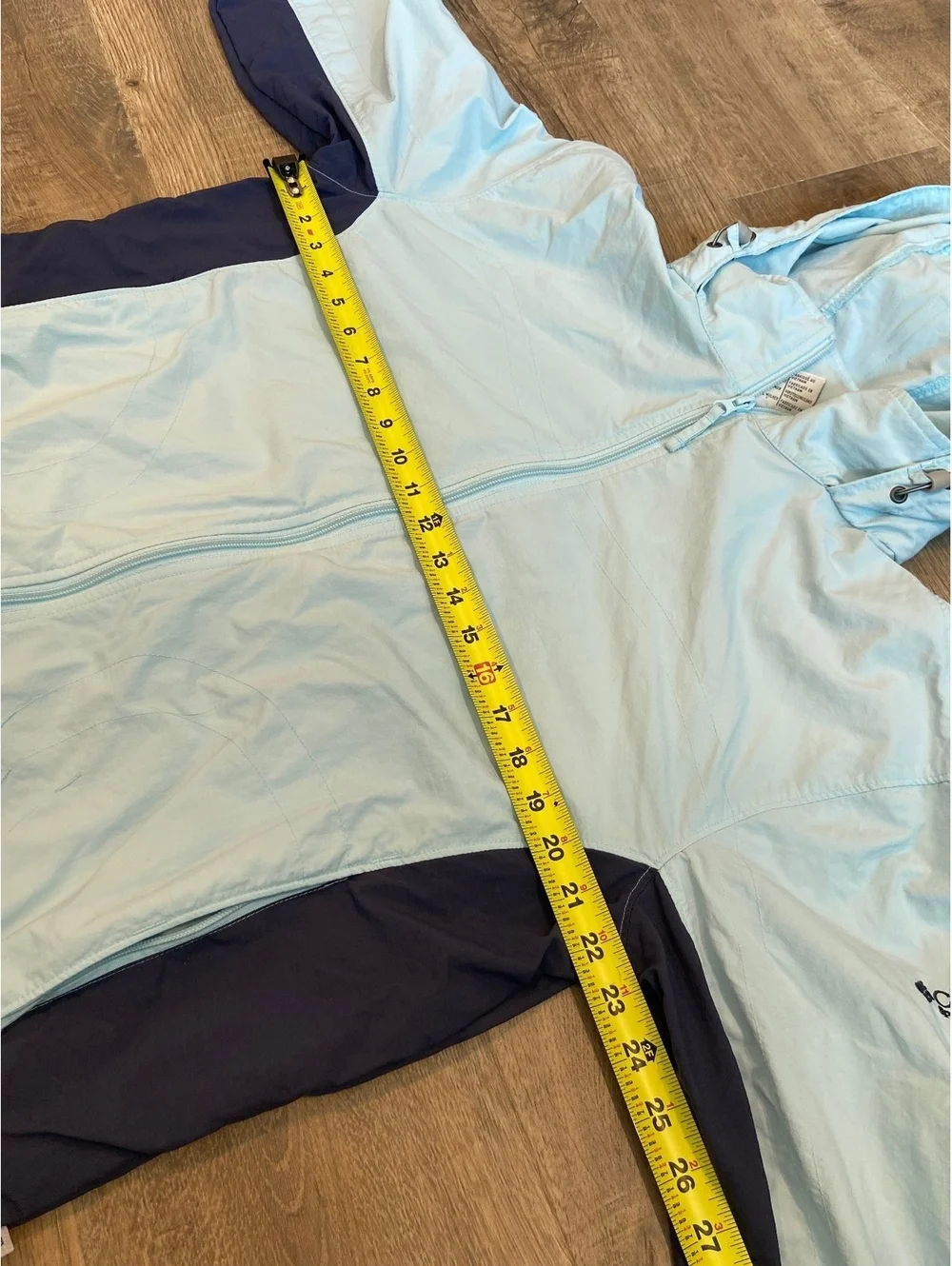 Unisex Columbia Rain Jacket Packable XL Light Blue Adjustable Sportswear